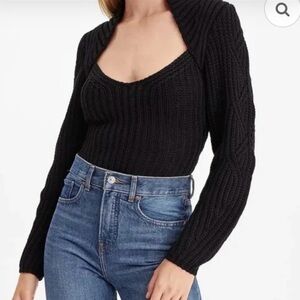 Ribbed Scoop Neck Long Sleeve Sweater.